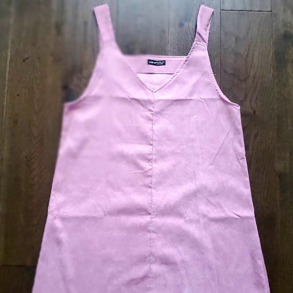 Light Pinkish Purple Corduroy Jumper Dress Size L – A-Line Mini Pinafore